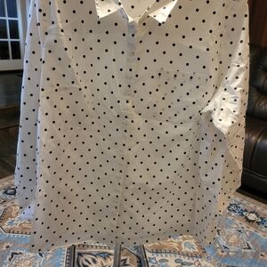 New White With black Polka dot Blouse